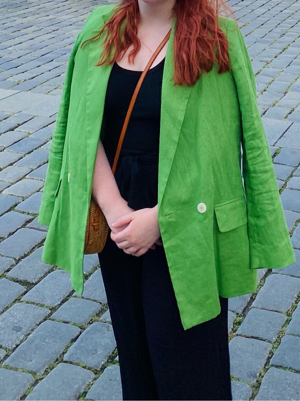 100% linen green MANGO blazer - Picture 6 of 7